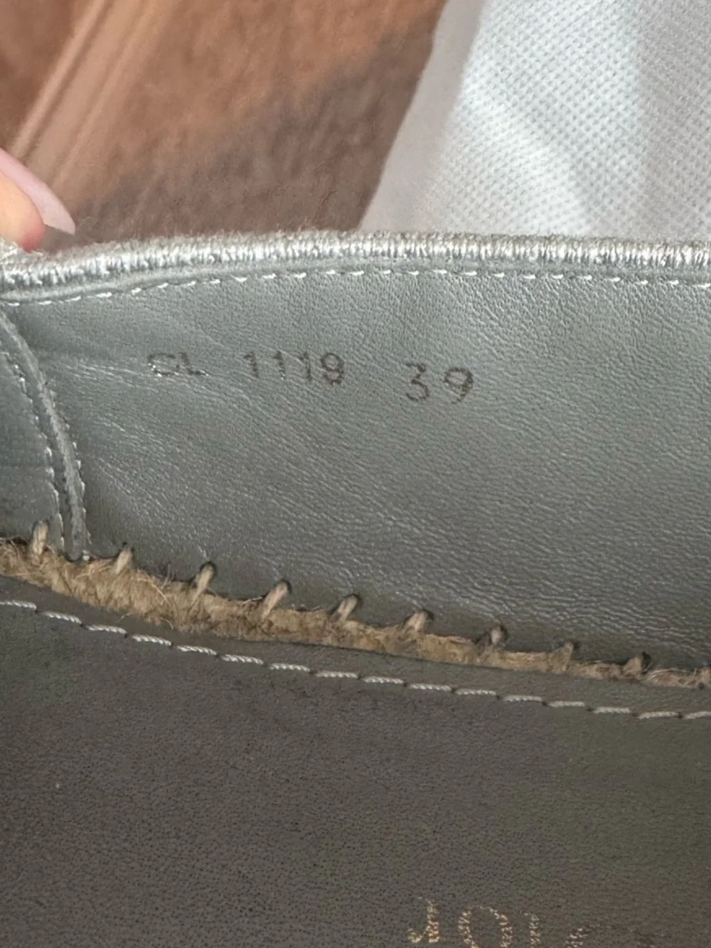 DIOR GRANVILLE ESPADRILLES Size 39 STONE GREY